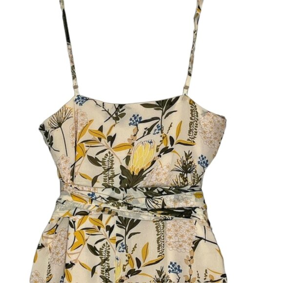 Lulus NEW Wild Flowers Floral Print Wrap Midi Dress - Cream, Yellow, Green - L - Picture 6 of 11